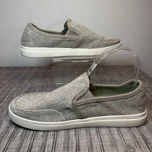 Sanuk Canvas Slip On Loafers Shoes Mens 7 Casual Comfort Walking Beige